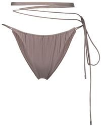 Saint Laurent - Wraparound Lace-up Bikini Bottom - Lyst