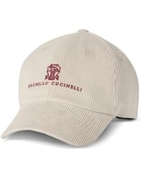 Brunello Cucinelli - Casquette De Baseball En Coton Et Cachemire Velours Avec Logo Brodé - Lyst