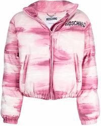 Moschino - Brushstroke-Print Puffer Jacket - Lyst