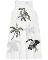 Psophia - Embroidered Mini Dress - Lyst