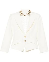 Elisabetta Franchi - Tailored Jacket With Deep V-Neckline And Accents - Lyst