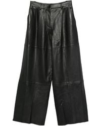 P.A.R.O.S.H. - Leather Straight-Leg Trousers - Lyst