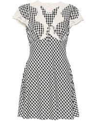 RIXO London - Lacie Lace-Trim Gingham Mini Dress - Lyst