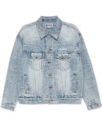 A Bathing Ape - Logo-Embroidered Denim Jacket - Lyst