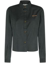 Miu Miu - Logo-Embroidered Button-Up Shirt - Lyst