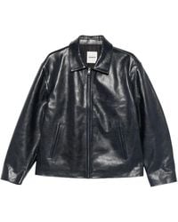 Sandro - Veste En Cuir À Col Pointu - Lyst