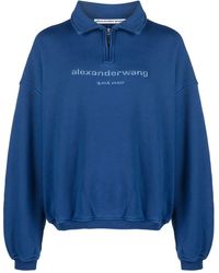Alexander Wang - Logo-embroidered Cotton Sweatshirt - Lyst