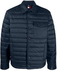 Tommy Hilfiger - Logo-Patch Padded Shirt Jacket - Lyst