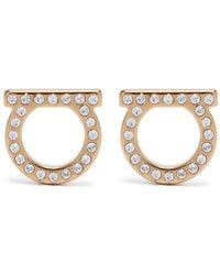 Ferragamo - Gancini Crystal (L) Earrings - Lyst
