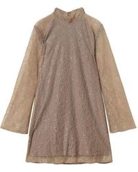 Twinset - Robe Courte En Dentelle À Sequins - Lyst