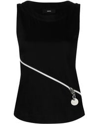 DIESEL - Zipped Detail Sleeveless Knitted Top - Lyst