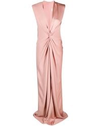 Max Mara - Twist-Front V-Neck Maxi Dress - Lyst