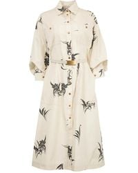Moncler - Floral-Print Cotton Dress - Lyst