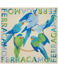 Ferragamo - Schal aus Seide mit Papagei-Print - Lyst