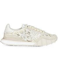 Dolce & Gabbana - Lace-Panelled Suede Sneakers - Lyst