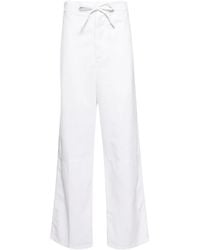 Victoria Beckham - Drawstring-Waist Cotton Trousers - Lyst