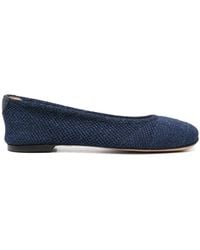 Casadei - Lurex-Detail Knitted Ballerina Shoes - Lyst