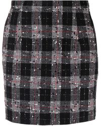 Alessandra Rich - .Checked Lurex Wool Mini Skirt - Lyst