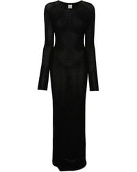 TOTEME - Long-Sleeve Crochet Maxi Dress - Lyst