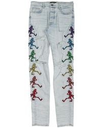 Amiri - Grateful Dead Patched Distressed Jeans - Lyst