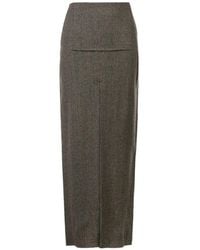 Rick Owens - High-Waisted Slit-Detail Midi Skirt - Lyst