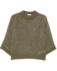 Peserico - Open-Knit Short-Sleeve Sweater - Lyst