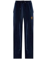 Stella McCartney - Velour Logo-Embroidered Track Pants - Lyst