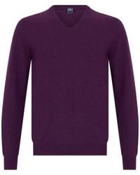 Fedeli - Pull En Cachemire À Col V - Lyst