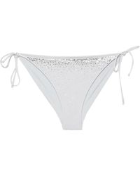 MC2 Saint Barth - Virgo Strass-Embellished Side-Tie Bikini Bottoms - Lyst
