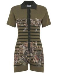 Jean Paul Gaultier - Floral-Print Striped Playsuit - Lyst