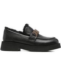 SERGIO MORETTI FIRENZE - Shearling-Lined Buckle-Detail Loafers - Lyst