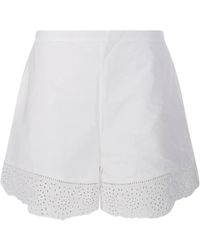 By Malene Birger - Greta Eyelet-Trim Shorts - Lyst