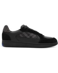 Burberry - Leather, Suede And Check Terrace Sneakers​ - Lyst
