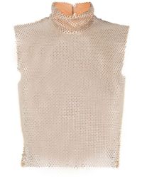 Genny - Crystal-embellished Chainmail Tank Top - Lyst