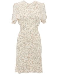 Victoria Beckham - Gathered-Waist Mini Dress - Lyst