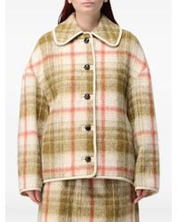 Tela - Check-Pattern Peter-Pan Collar Jacket - Lyst