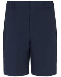 Emporio Armani - Seersucker Elastic-Waist Shorts - Lyst