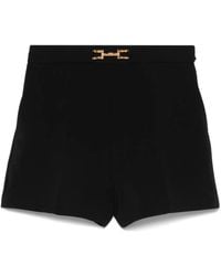 Elisabetta Franchi - Short En Crêpe À Plaque Logo - Lyst