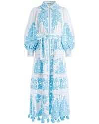 Alice + Olivia - Shira Embroidered Midi Tiered Dress - Lyst