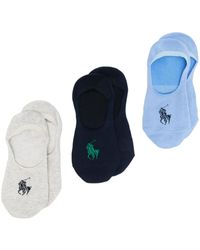 Polo Ralph Lauren - Three-Pack No Show-Foot Socks - Lyst