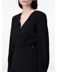 ARMANI EXCHANGE - Wrap-Style Long-Sleeve Mini Dress - Lyst