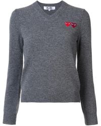 COMME DES GARÇONS PLAY - Pullover Mit Logo-Patches - Lyst