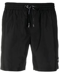 Dolce & Gabbana - Mid-Length Swim Trunks With Branded Plate - Lyst
