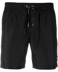 Dolce & Gabbana - Mid-Length Swim Trunks With Branded Plate - Lyst