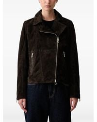 Joop! - Asymmetric-Zip Calf Suede Jacket - Lyst