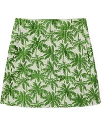 La DoubleJ - Palm Tree-Print Mini Skirt - Lyst