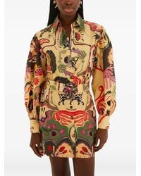 FARM Rio - Beaded Belted Printed Dress - Lyst