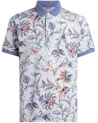 Etro - Floral Cotton Polo Shirt - Lyst