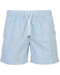 Fedeli - Short De Bain Fleuri À Lien De Resserrage - Lyst