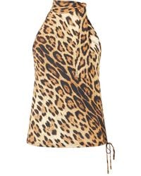 Roberto Cavalli - Leopard-Print Halter-Neck Top - Lyst